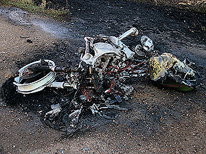 Очередное ДТП: под Ильичевском разбился байкер на взорвавшемся мотоцикле