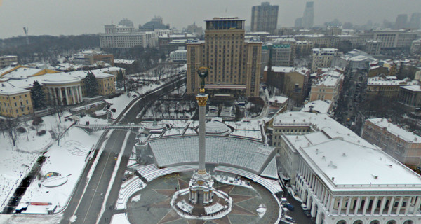 Киевлянин показал, как выглядит зимний Майдан с высоты птичьего полета